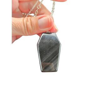 Gothic coffin stone handmade necklace tombstone